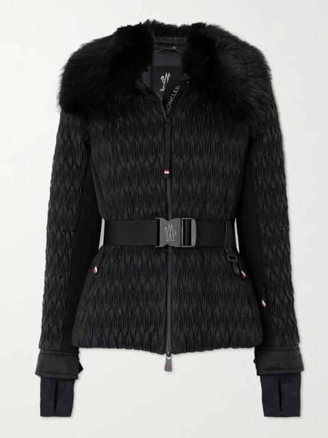 Moncler Grenoble Plantrey Hooded Belted Faux Fur-trimmed Quilted Shell Down Jacket