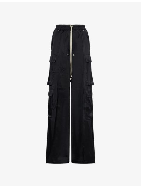 Rick Owens Cargobelas Wide-Leg Satin Trousers