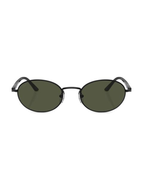 Persol Men's Ida 55MM Oval Sunglasses - Black Green