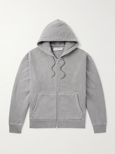 Our Legacy Rascal Cotton-Jersey Zip-Up Hoodie Gray
