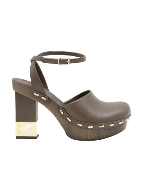 FENDI BROWN LEATHER PLATFORM HEELS