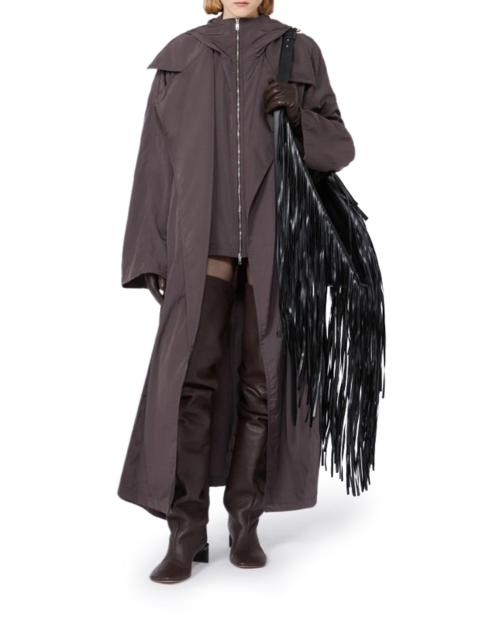 Sportmax OVERSIZED TAFFETA TRENCH COAT WITH BARBA