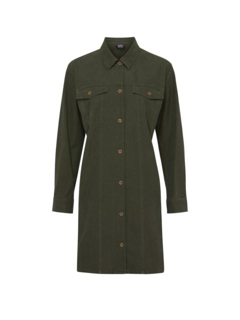 A.P.C. Gwyneth belted wool shirtdress - Brown