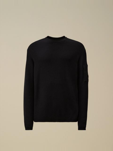 C.P. Company Cotton Sea Island Ribs Crewneck Lens Sweater