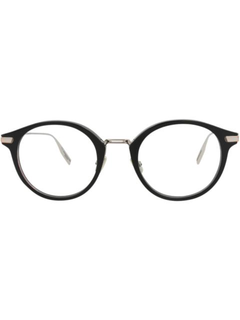Dior Dior Round-Frame Acetate Optical Frames Black Silver Transparent (DM50014U-50-001)