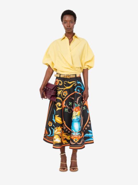 Moschino PRINTED COTTON GABARDINE SKIRT