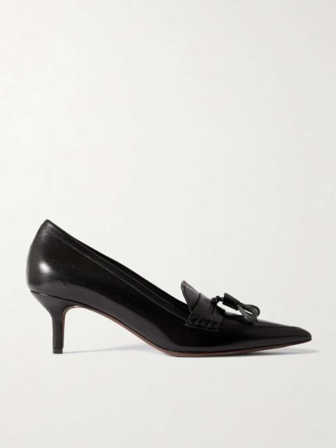 Brunello Cucinelli 50 tasseled leather pumps