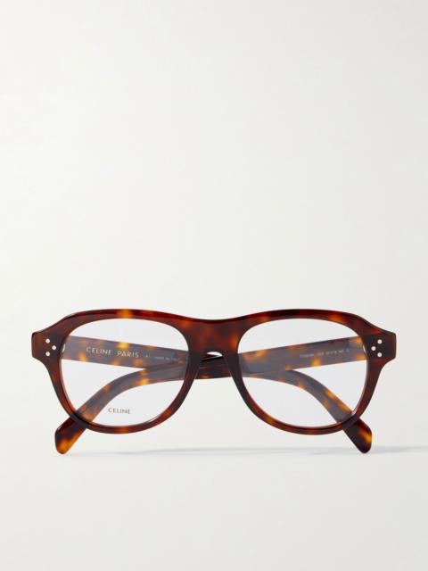 CELINE Aviator-style tortoiseshell acetate optical glasses Tortoiseshell
