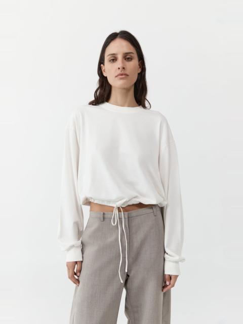ST. AGNI Drawstring Long Sleeve Top - Off White