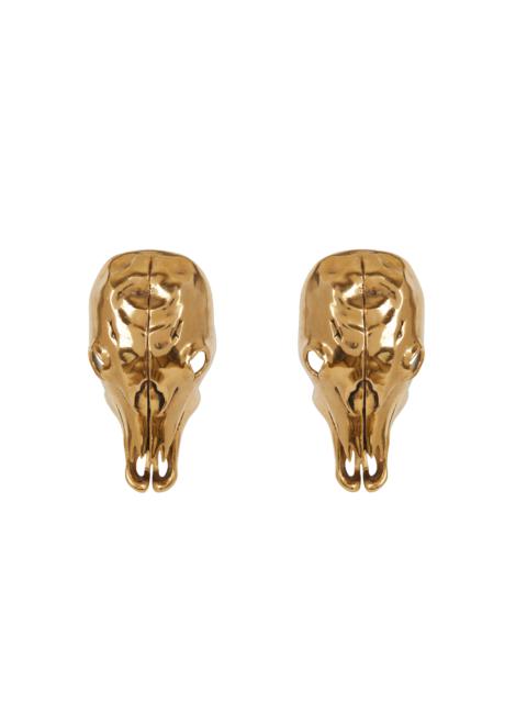 Balmain Buffalo skull earrings