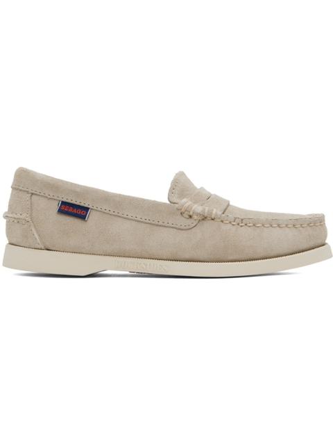SEBAGO Beige Dan Boat Flesh Out Loafers