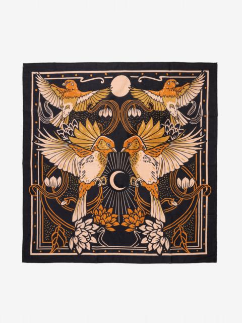 Iron Heart FELIX GREEN ORGANIC COTTON "AVIARY" BANDANA - BLACK