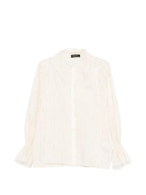 FABIANA FILIPPI lace-trim ruffled-sleeve shirt