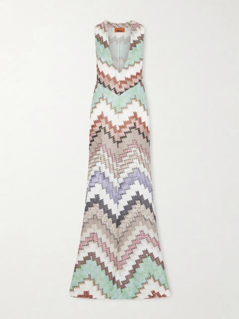 Missoni Striped Metallic Crochet-knit Maxi Dress