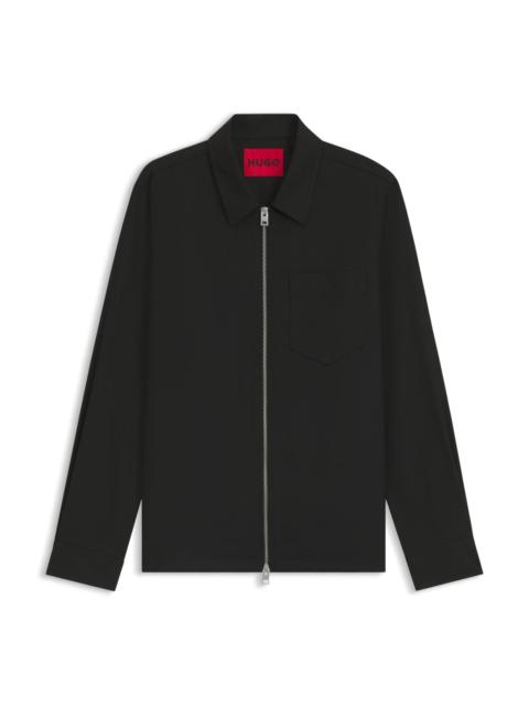HUGO REGULAR-FIT SHIRT WITH TWO-WAY ZIP