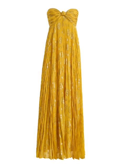ALEXIS Soleil Knotted Fil Coupé Gown gold