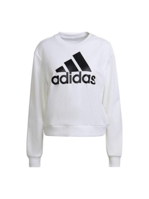 adidas (WMNS) adidas Essentials Logo Loose Sweatshirt 'White' HD1783