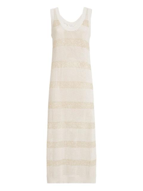 Brunello Cucinelli striped sleeveless midi dress
