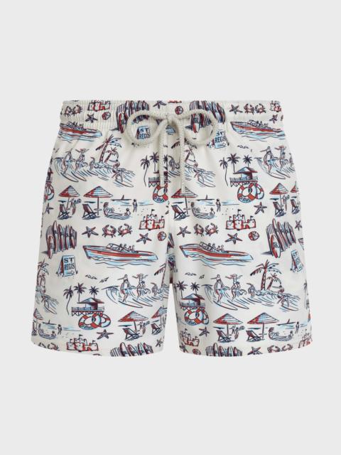 Vilebrequin Men Stretch Swim Trunks Family Beach- Vilebrequin x St Regis
