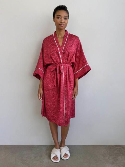 Splendid Mini Heart Toss Satin Silk Robe