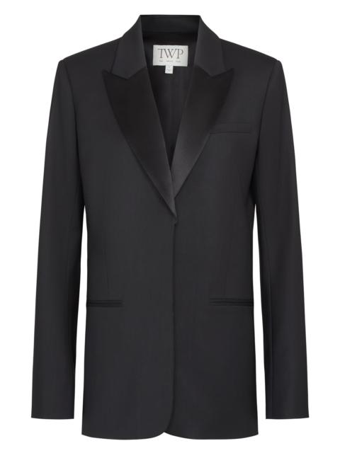 TWP Women's Sweet Pea Stretch-Wool Tuxedo-Style Jacket - Black