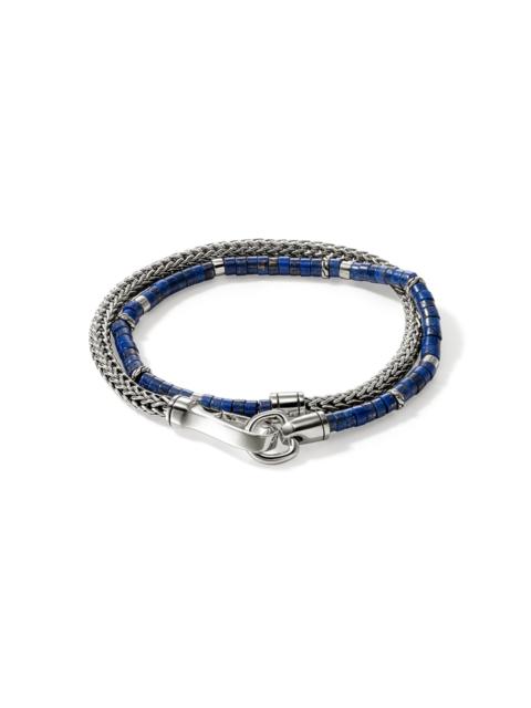 JOHN HARDY Heishi Chain Wrap, Sterling Silver, Hardstones, 4MM