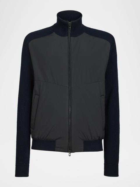 SEASE Men's Knit Hybrid Bomber Jacket