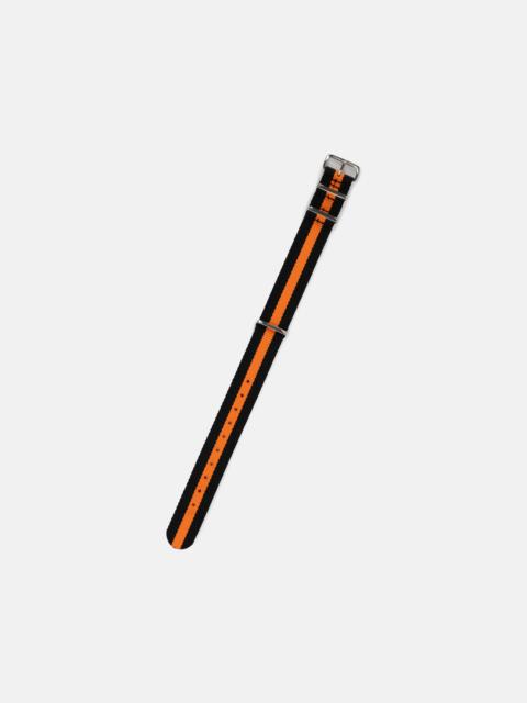 J. PRESS BLACK & ORANGE STRIPE NYLON WATCH STRAP