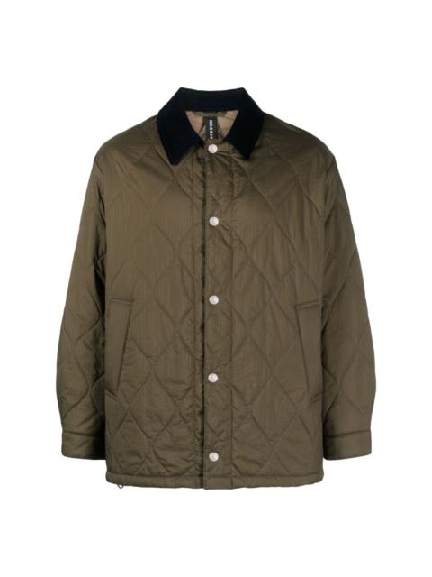contrast-collar quilted jacket