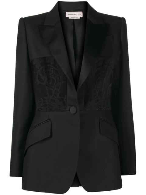 Alexander McQueen lace-panel blazer