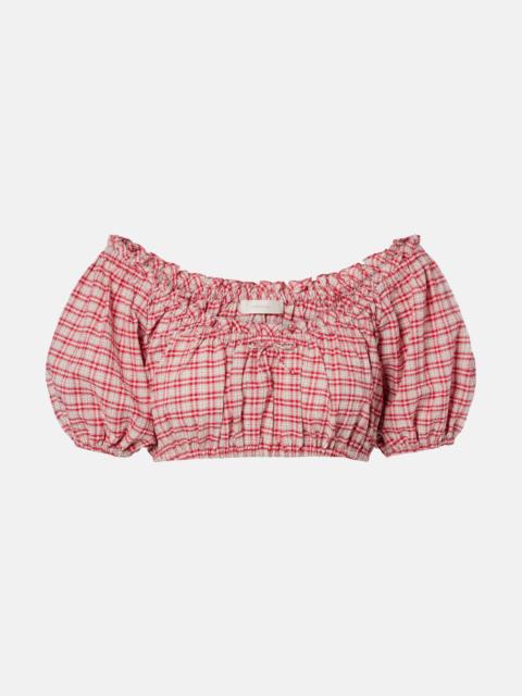 FAITHFULL Murcia checked cotton crop top