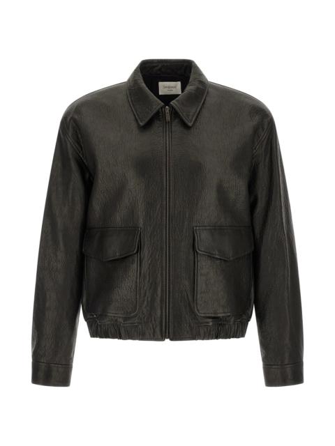 SAINT LAURENT Hammered leather bomber jacket