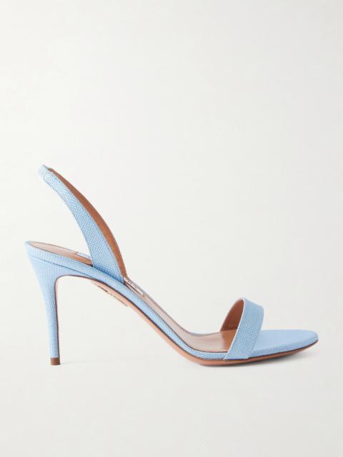 AQUAZZURA So Nude 85 Raffia Slingback Sandals