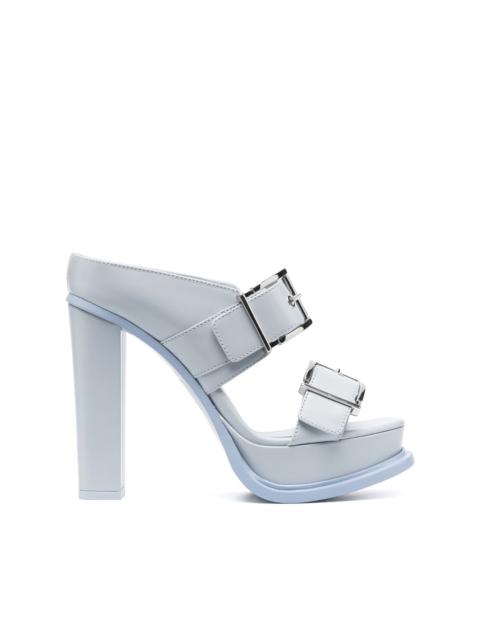 Alexander McQueen 120mm leather platform mules