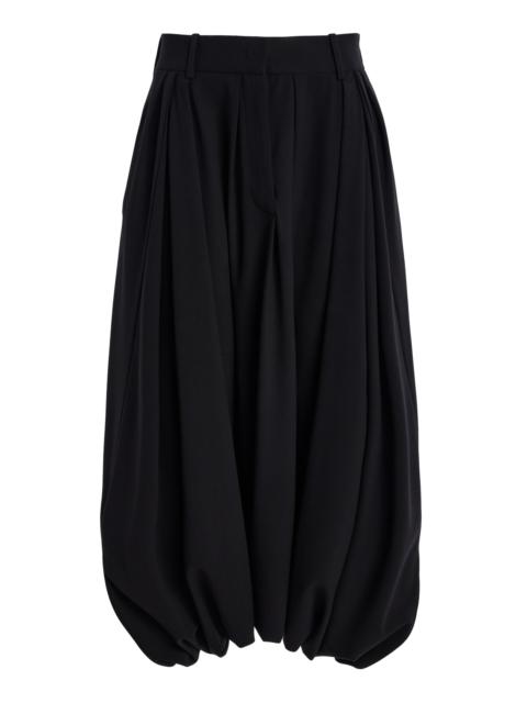 MICHAEL KORS COLLECTION Draped Stretch-Tissue Wool Crepe Culottes black