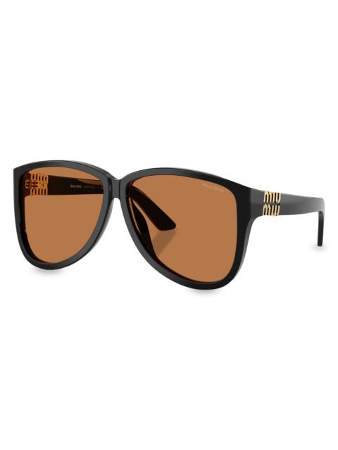 Miu Miu Women's 61MM Oversized Sunglasses - Black Brown