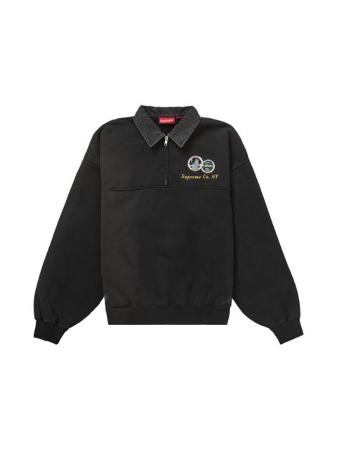 Supreme Supreme Denim Collar Half Zip Sweatshirt Black
