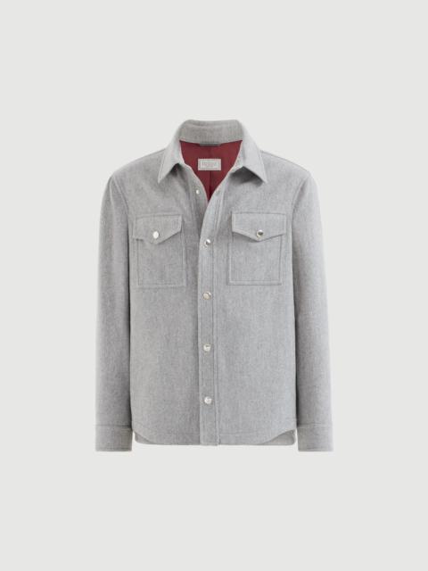 Brunello Cucinelli Lightweight water-resistant cashmere shirt-style outerwear jacket