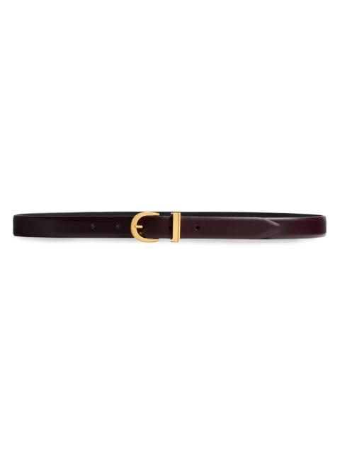 KHAITE Women's Luna Leather Belt - Bordeaux