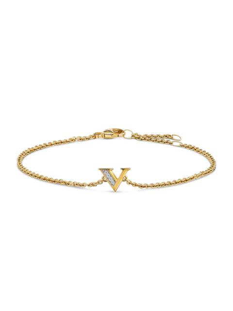 DAVID YURMAN Women's Petite Pavé Initial Chain Bracelet in 18K Yellow Gold - Initial V