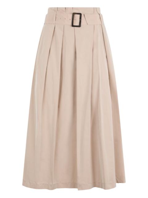 PESERICO pleated belted maxi skirt