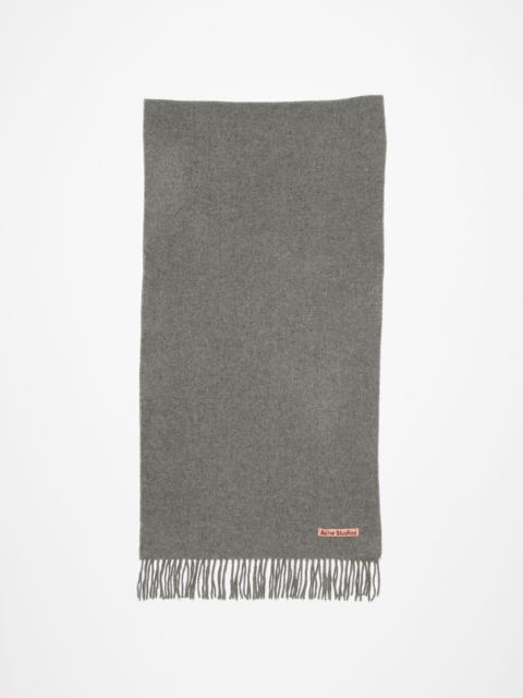 Fringe wool scarf – Narrow - Grey Melange