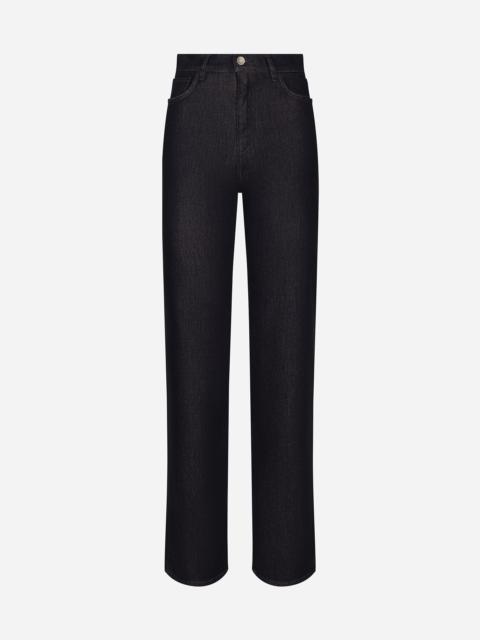 Dolce & Gabbana Flared cotton denim and silk jeans