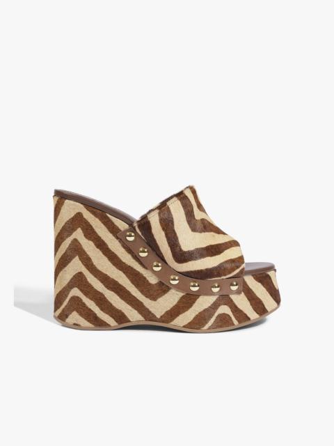 SCHUTZ Dalle Studs Animal Print Leather Sandal