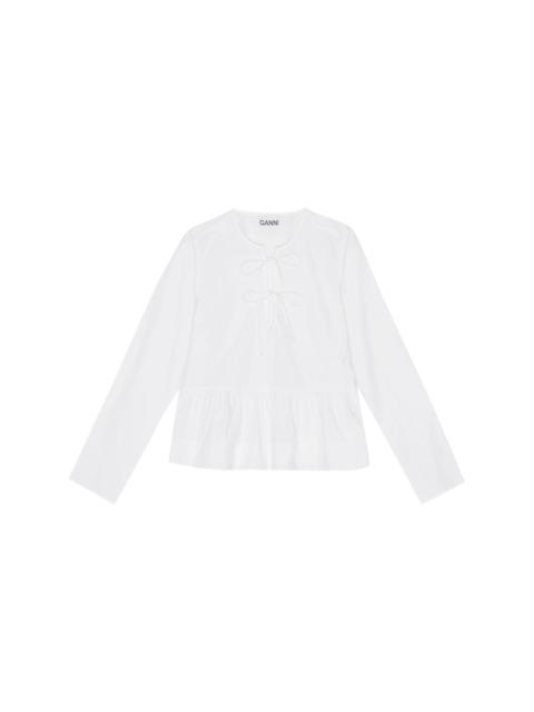 tie-fastening organic cotton blouse