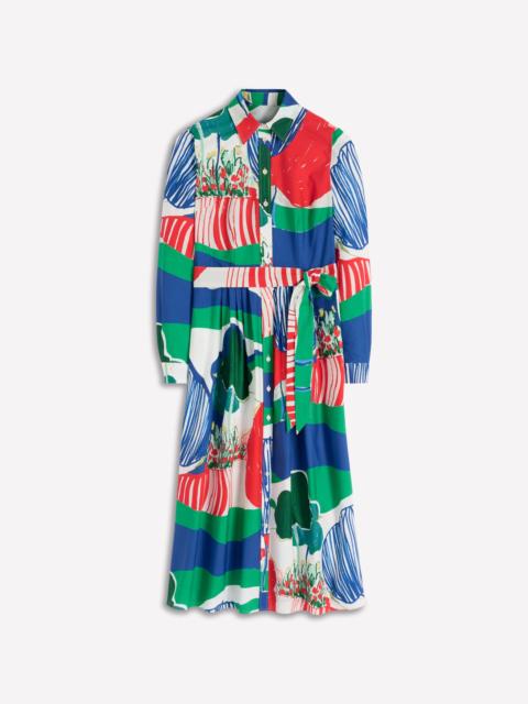 BODEN Alexa Long Sleeve Midi Dress-Multi Abstract Valley