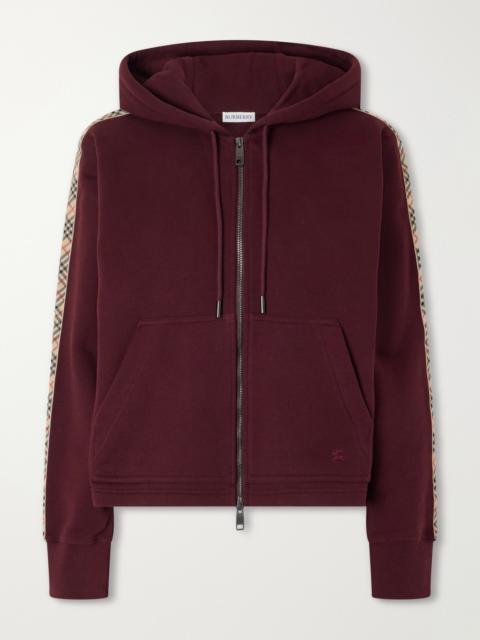 Burberry Harper Checked Cotton-jersey Zip-up Hoodie