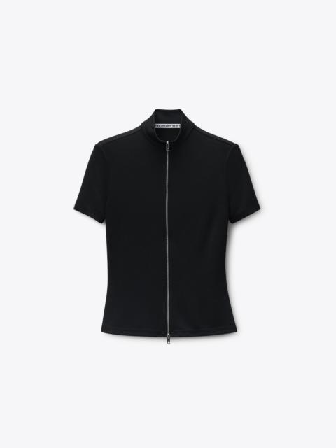 Alexander Wang Rashguard Mock Neck Short Sleeve Top