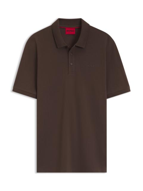 HUGO COTTON-PIQUÉ POLO SHIRT WITH LOGO PRINT