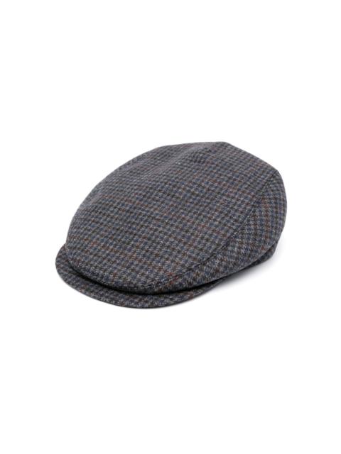 Canali houndstooth-patterned wool beret